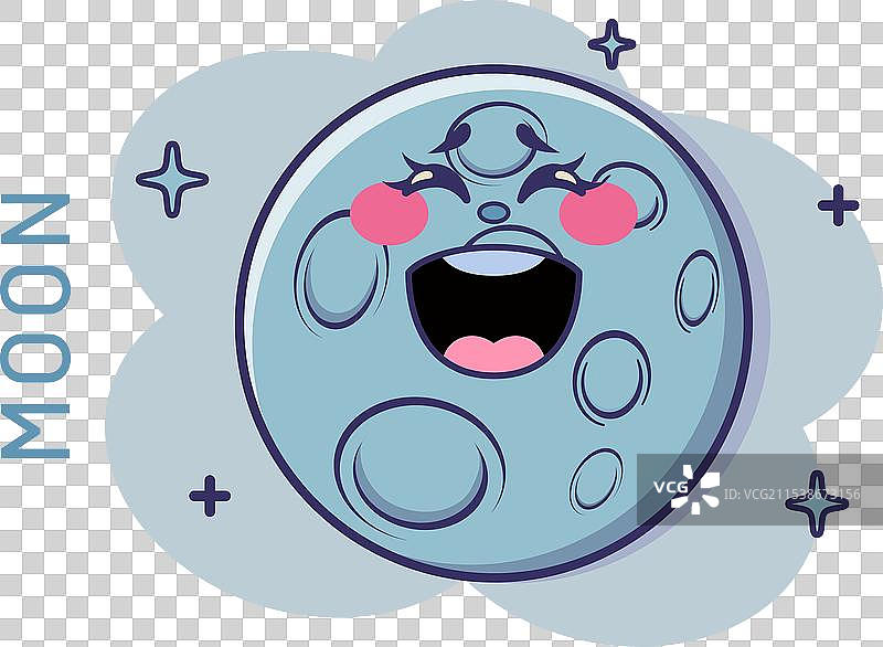 漫画风格的夜空月亮图片素材