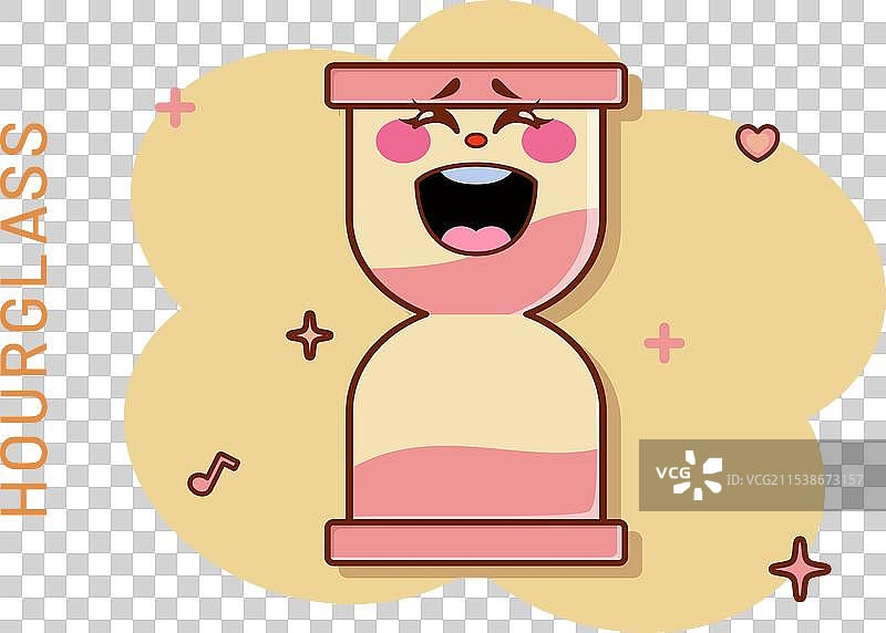 卡通风格的沙漏图标，象征时间图片素材