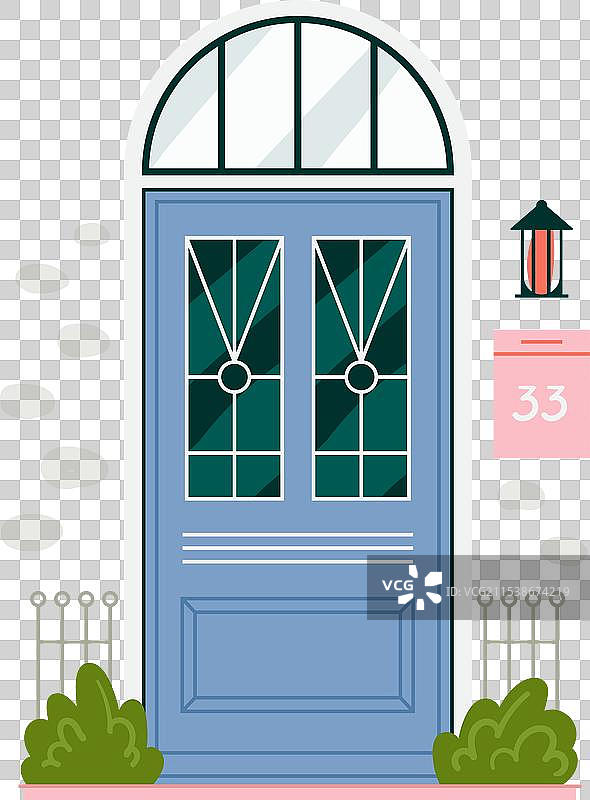 复古风格的蓝色门，适用于家庭公寓图片素材