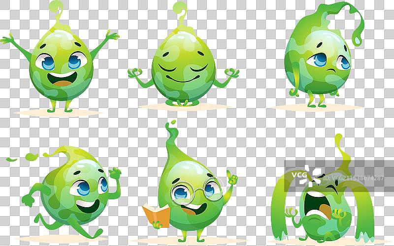 有毒的卡通绿滴吉祥物图片素材