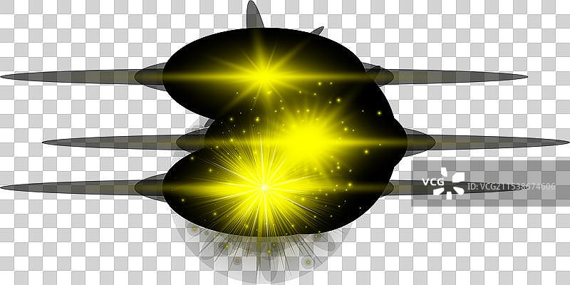 一组黄色的水平镜头光效图片素材