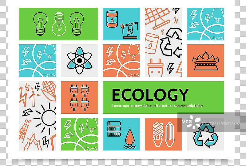 线性生态信息图模板图片素材