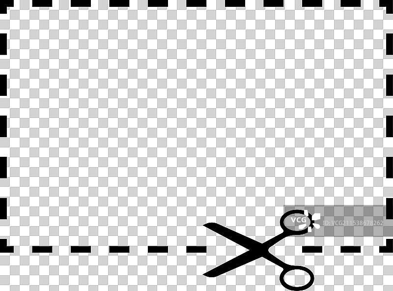 用剪刀剪切的矩形形状标志图片素材