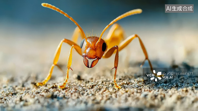 【AI数字艺术】蚂蚁特写视角与细节清晰纹理表现图片素材
