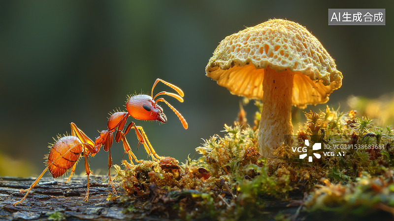 【AI数字艺术】蚂蚁特写视角与细节清晰纹理表现图片素材