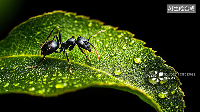 【AI数字艺术】蚂蚁特写视角与细节清晰纹理表现图片素材