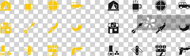 野外探险的越野车、瑞士军刀、猎人和箭袋图片素材