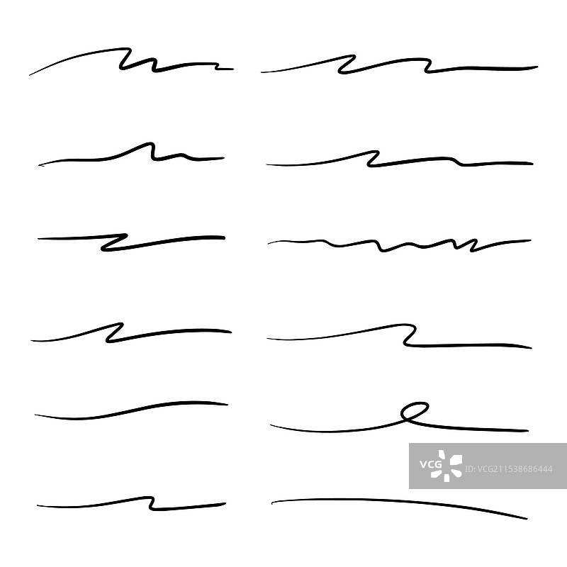 手绘下划线集合图片素材