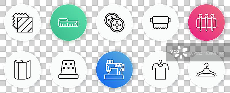 设置缝纫机针以缝制纺织品图片素材