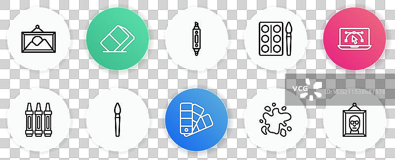 计算机设计中的线条颜色调色板指南图片素材