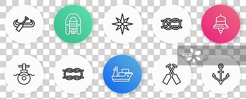 货船、船铃、潜艇交叉的线条图片素材