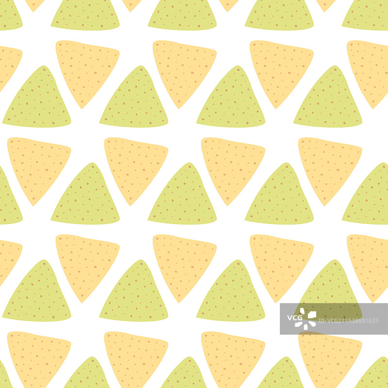 菠菜和玉米 tortilla 薯片无缝图案图片素材