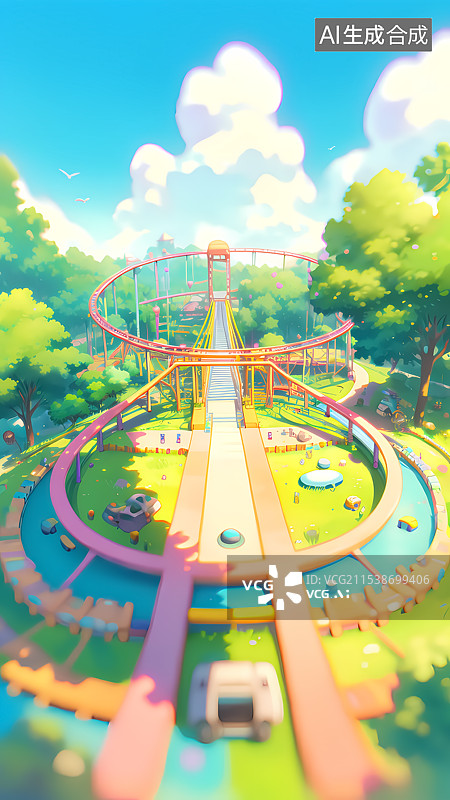 【AI数字艺术】游乐园插画图片素材