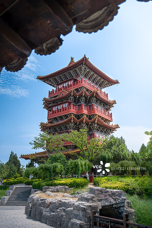 侧面视角的拂云阁图片素材