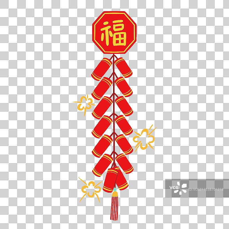 一串红色鞭炮图片素材