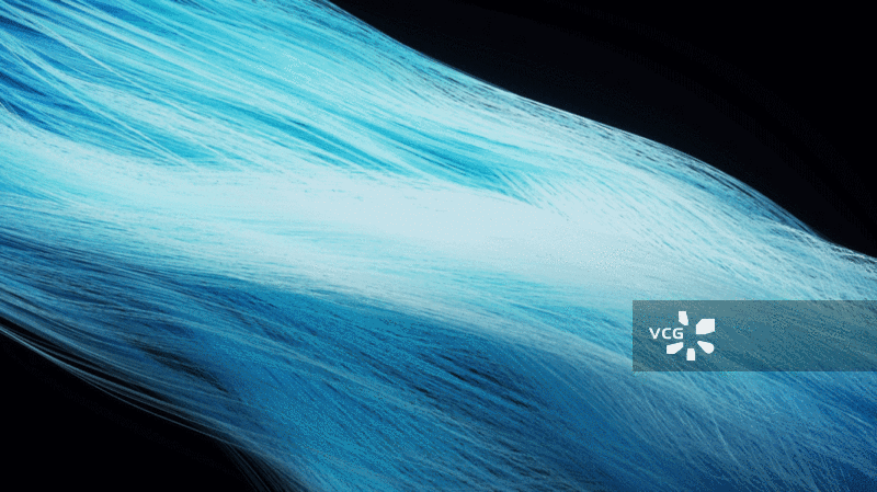 飘逸柔顺的蓝色秀发三维渲染图片素材