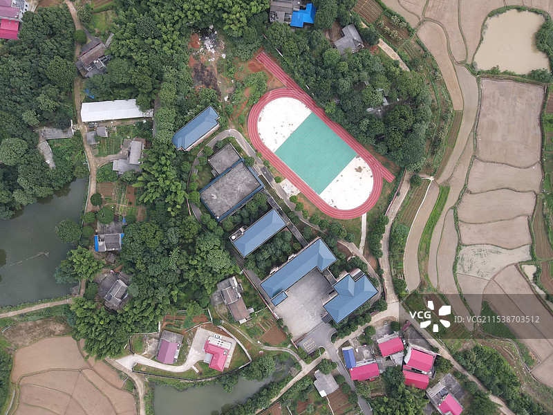 学校操场航拍图片素材