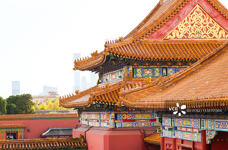 北京故宫冬天秋天建筑和自然风光图片素材