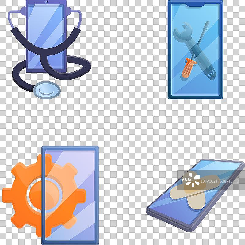 技术支持图标卡通集合图片素材