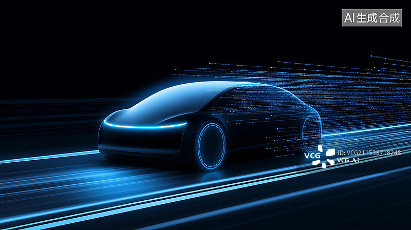 【AI数字艺术】未来科技主题海报——无人驾驶汽车概念图片素材