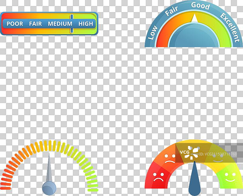 卡通风格的速度计图标集图片素材