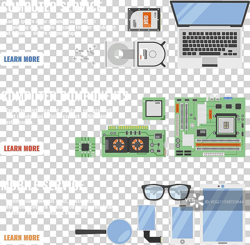 计算机服务横幅套件图片素材