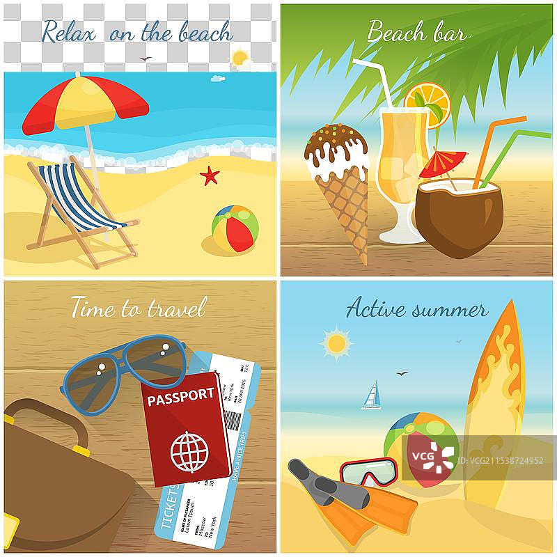 多彩的夏季假期概念图片素材