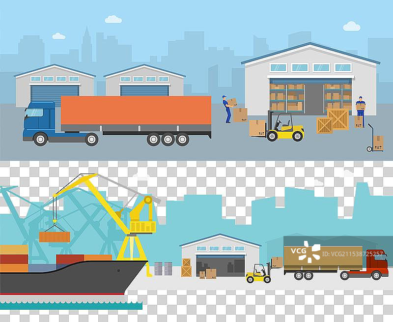 货物运输全景图图片素材