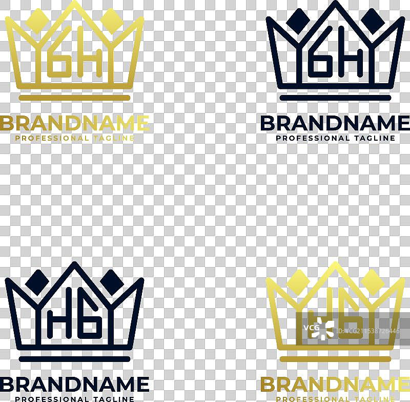字母gh和hg家居国王标志组合，适合用于图片素材