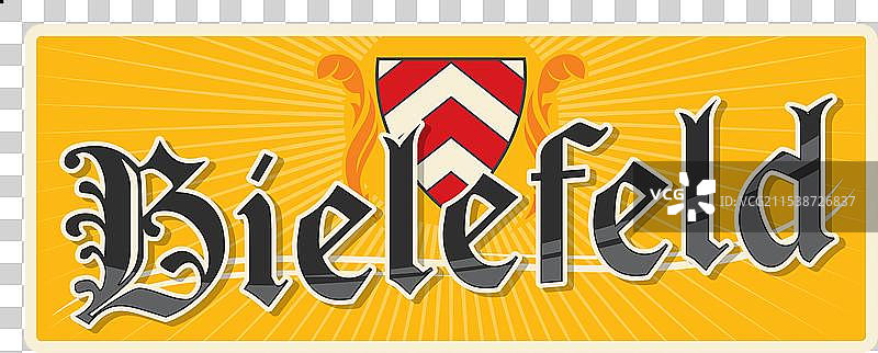比勒费尔德德国城市复古旅行牌图片素材