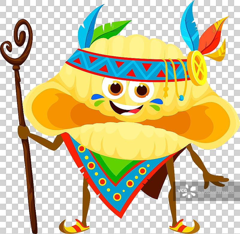 卡通意大利面印度酋长角色图片素材