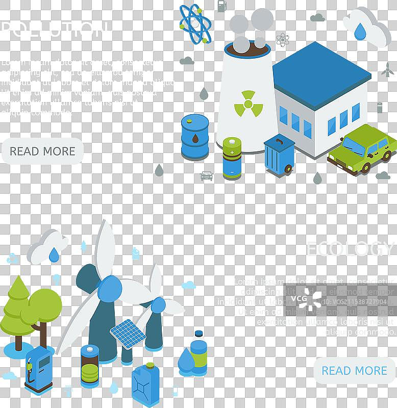 生态水平等距横幅图片素材