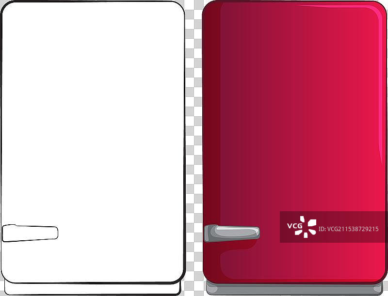 一个关闭的红色冰箱图片素材