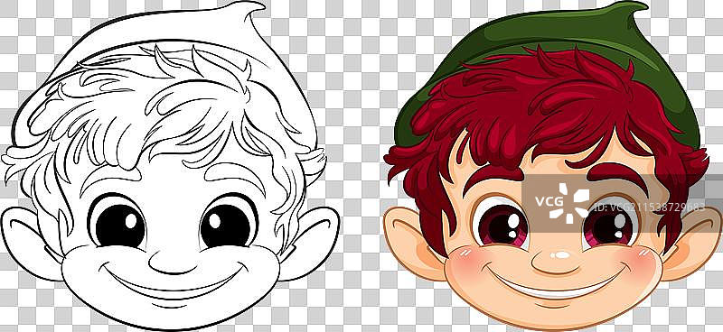 一个勾勒和上色的精灵图片素材