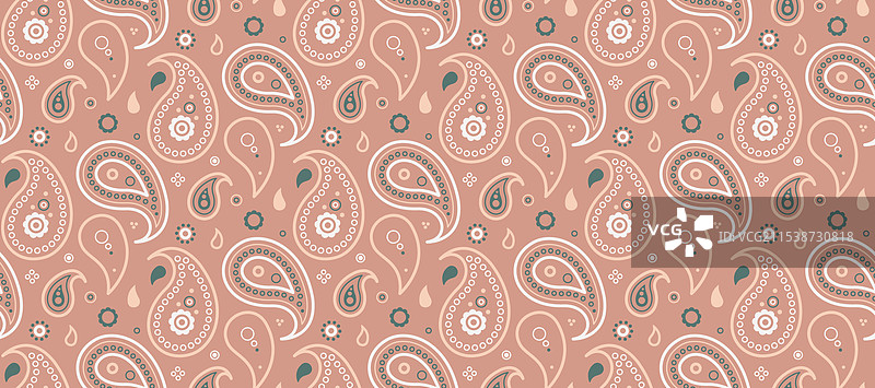 印度草地图案的佩斯利风格涂鸦图片素材