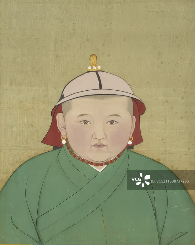 元朝皇帝画像，元宁宗，孛儿只斤·懿璘质班图片素材