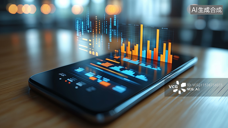【AI数字艺术】桌上数字平板电脑和商务金融图表图片素材