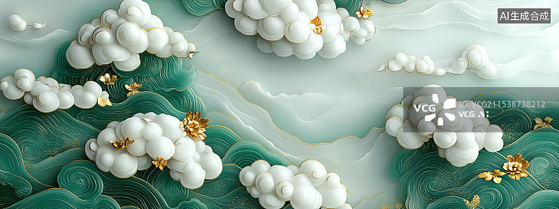 【AI数字艺术】祥云背景图片素材