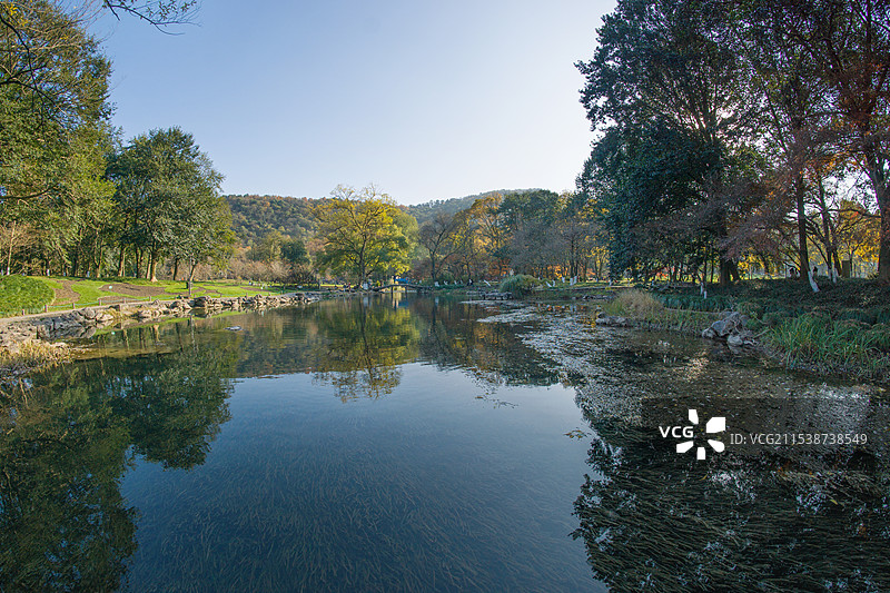 秋季杭州西湖太子湾公园图片素材