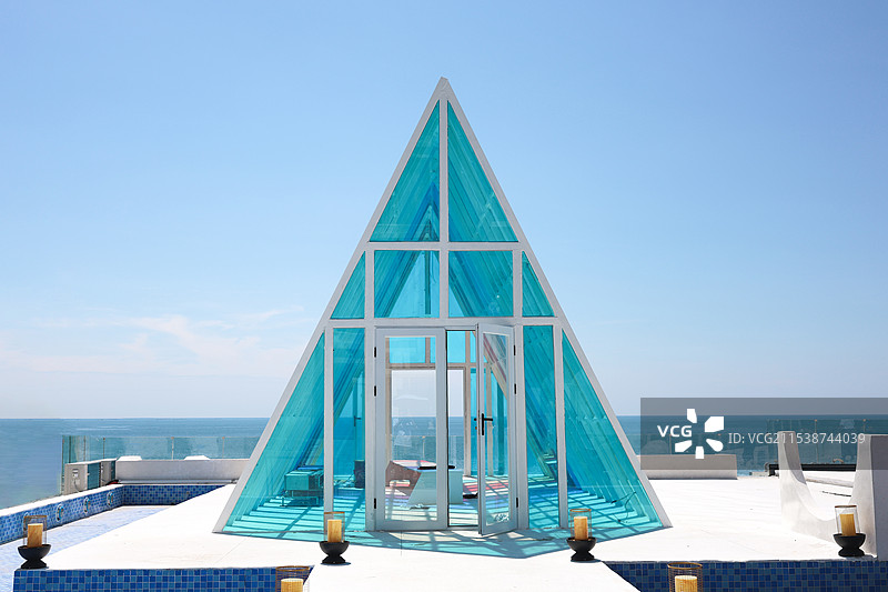 三亚天涯小镇希腊圣托里尼风格图片素材