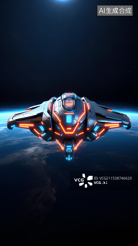 【AI数字艺术】太空中的飞行器图片素材