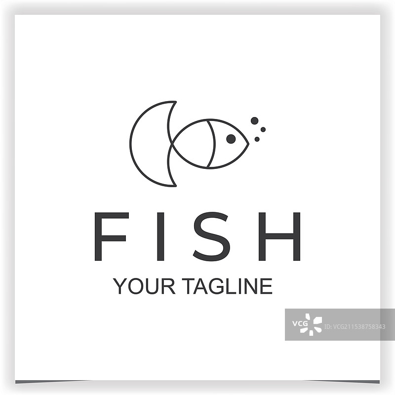 简单线条鱼类logo设计图片素材