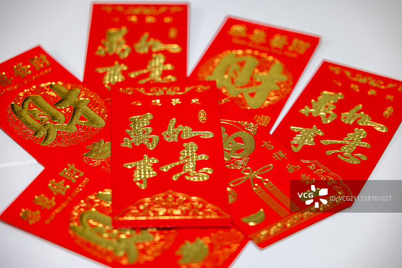 中国传统节日春节过年压岁钱红包图片素材