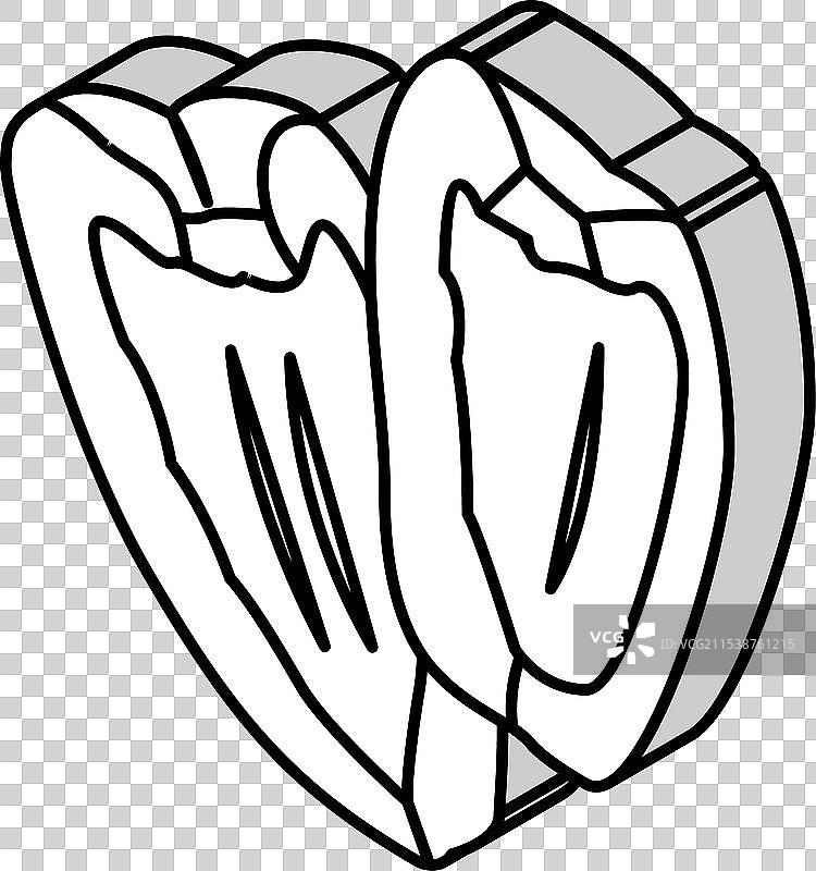 切片青椒等距图标图片素材