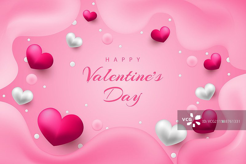 快乐的情人节背景，真实的心形图案图片素材