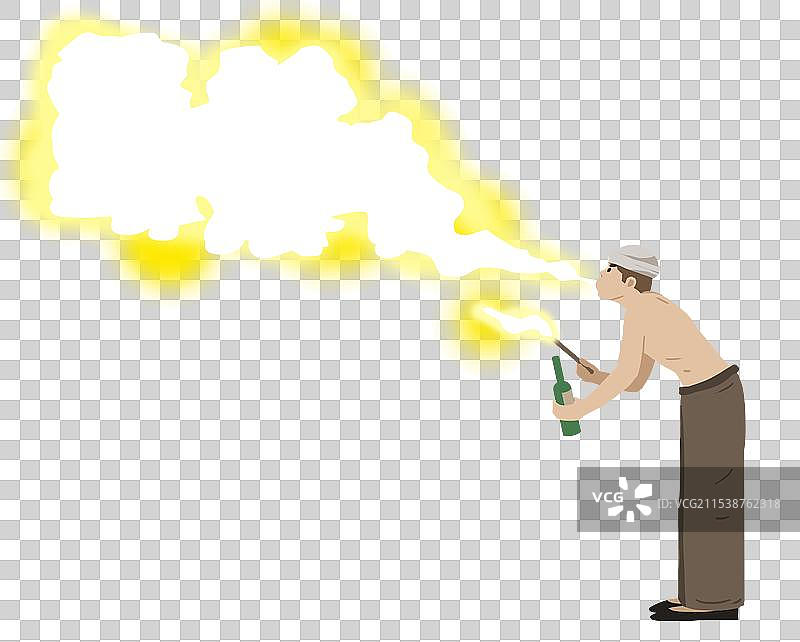 民风民俗风俗庆祝活动庙会夜晚晚上喷火表演艺人火光资讯卡通插画图片素材