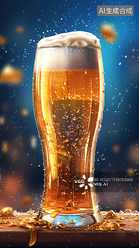 【AI数字艺术】冰镇啤酒图片素材