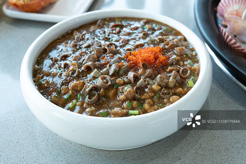 鱼籽海肠捞饭图片素材