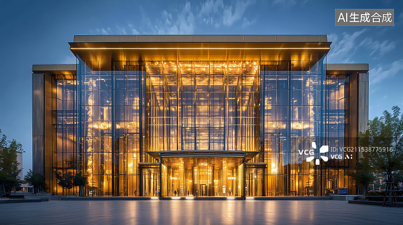 【AI数字艺术】夜晚歌剧院前的广场图片素材