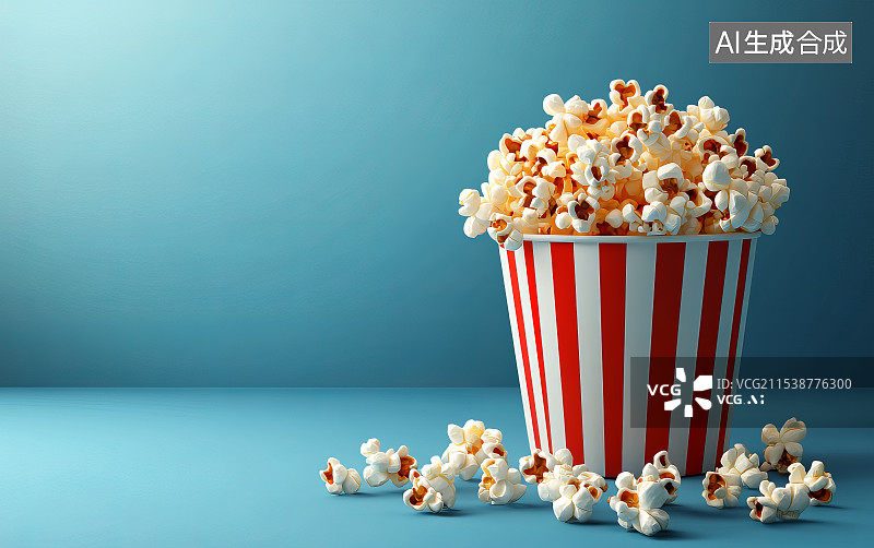 【AI数字艺术】爆米花甜食小吃插图图片素材